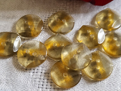 Lot De 12 Boutons Vintage Arlequin Marron - 1,4 Cm De Diamètre, Trous, Référence 833, Occasion
