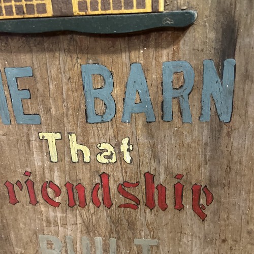 Rustic Folk Art Primitive Reclaimed Wood Barn Friendship Sign w 3-D & 2 Sided - Picture 8 of 14