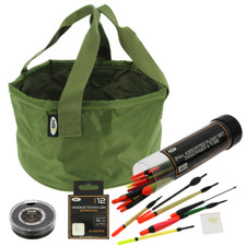 NGT Float Fishing Set With Ground Bait Bowl Floats Hooks Coarse Fishing Shot Set