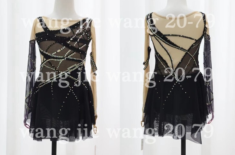 New Ice Figure Skating Dress Figure Skating Dress For Competition black |  eBay