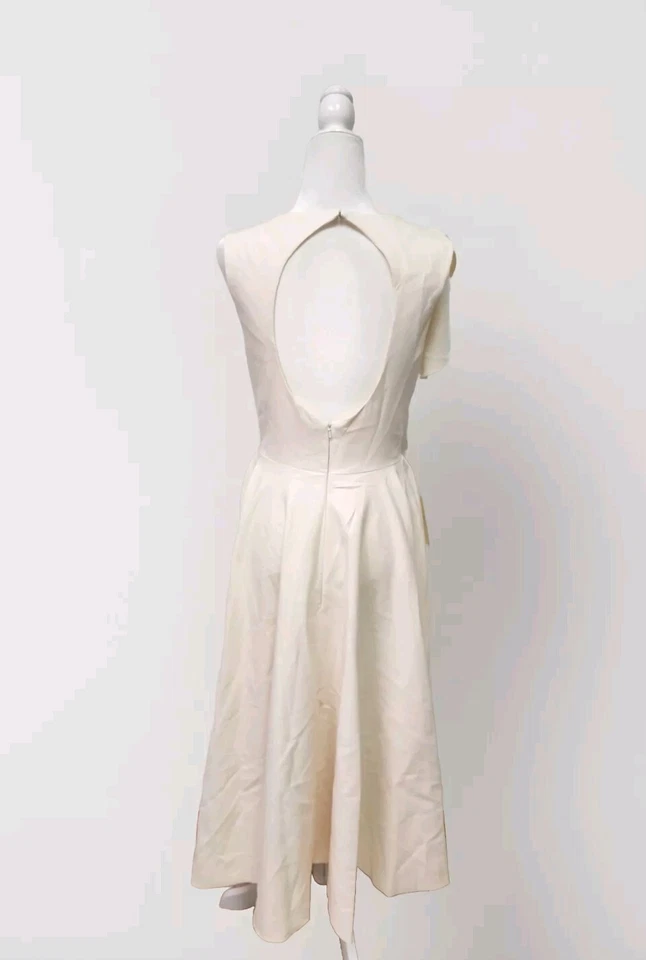 Vestido de noiva LT Lanting noiva marfim comprimento chá babado ombro tamanho 10 novo com etiquetas  - Imagem 4 de 4