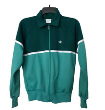 Vintage Adidas Originals Unisex Medium Track Jacket Green Teal 80s 90s READ