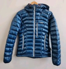 Rab Continuum Puffer Hoodie Full Zip Down Fill Jacket Blue Pink Women's X-small