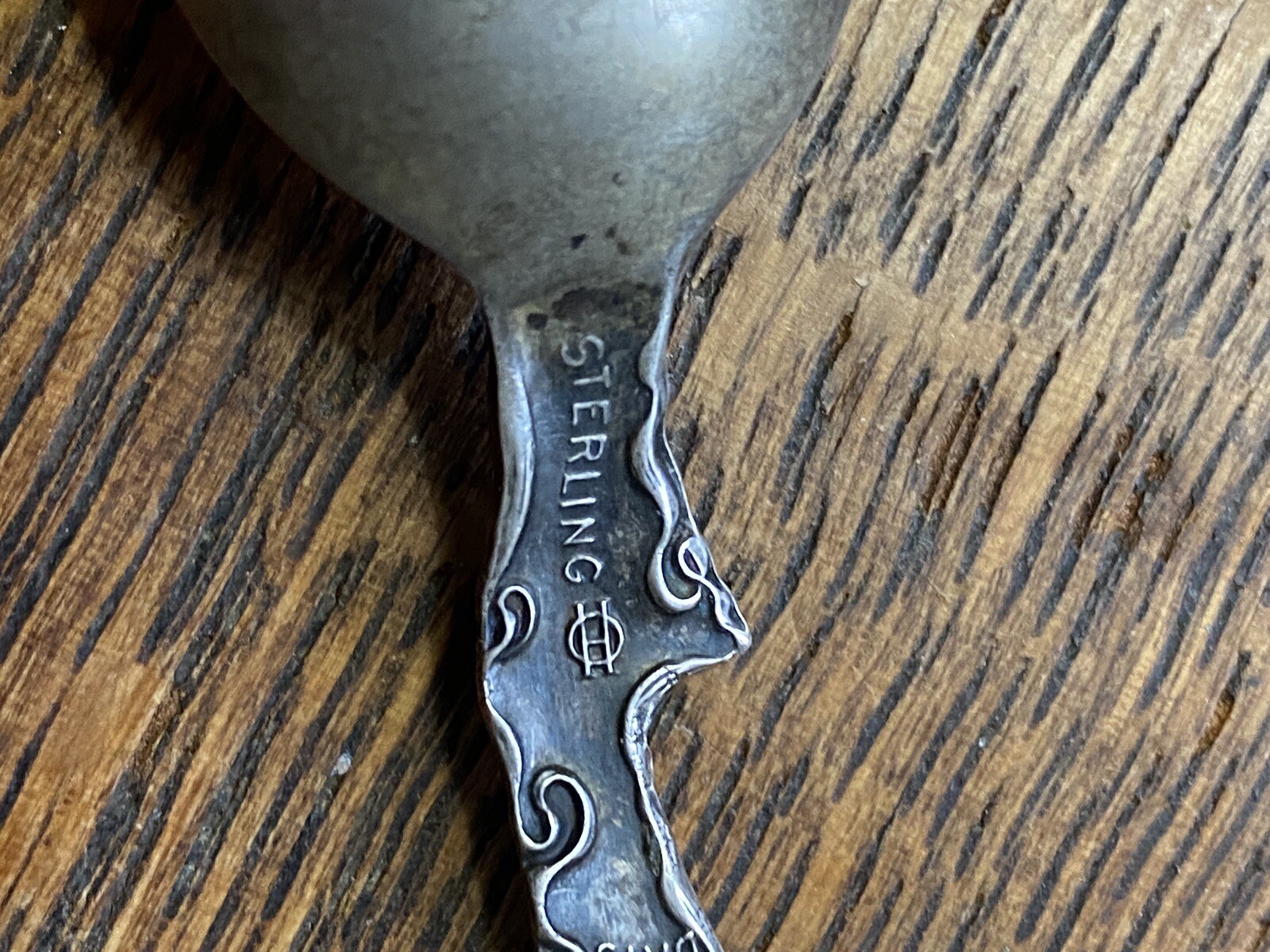 Figural GOLD MINER Double Sided Sterling Souvenir Spoon Denver Colorado