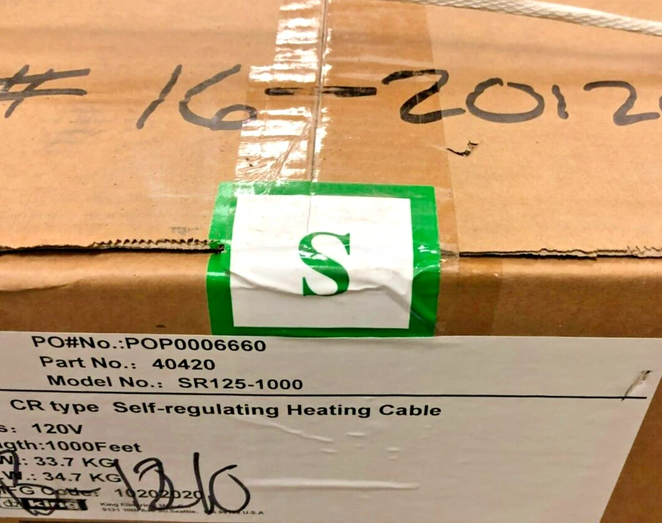 New King Electric SR125-1000 Self-Regulating Heat Cable, CR Type, 1000FT, 120V - Image 4 of 4