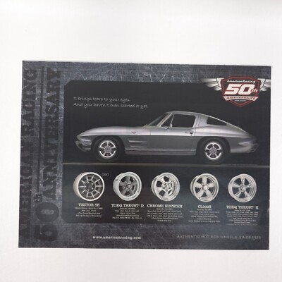1963 Corvette Split Window Advertising Print Ad Garage Wall Art American Racing