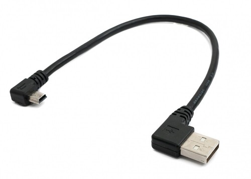 Usb 2.0 Cable 25 cm Type A Plug to Mini B Plug Angle in Black - 第 1/4 張圖片