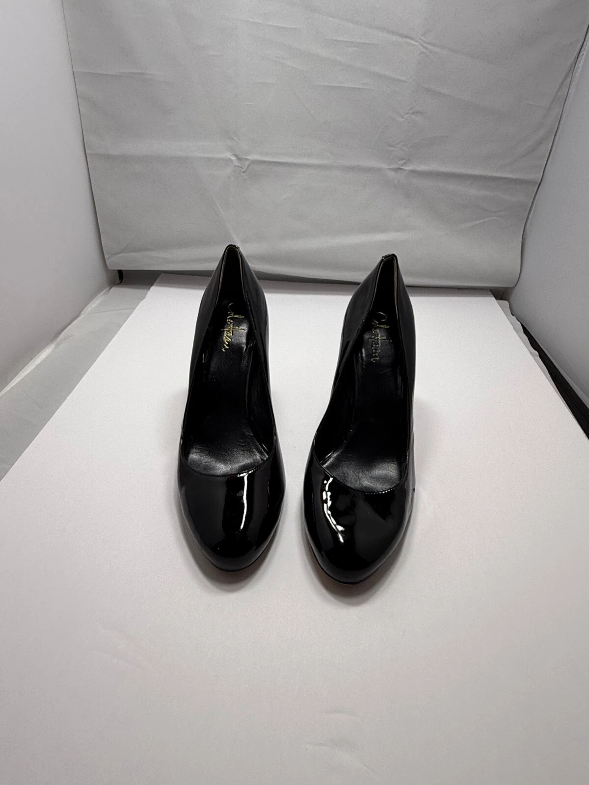 Cole Haan NikeAir donna nero slip on pelle verniciata tacco decolte blu navy tg. 8 5 AA