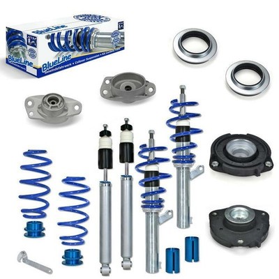 JOM Blueline Gewindefahrwerk Fahrwerk Set 4 Domlager VW Golf 5 Audi A3 8P Kit