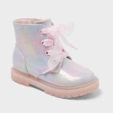 Toddler Girls' Geneva Ankle Boots - Cat  Jack Light Pink/Blue/Yellow 8T