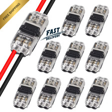10Pack Quick Solderless Wire Splice Connector, 2 Way Automotive Fits 18-24 AWG