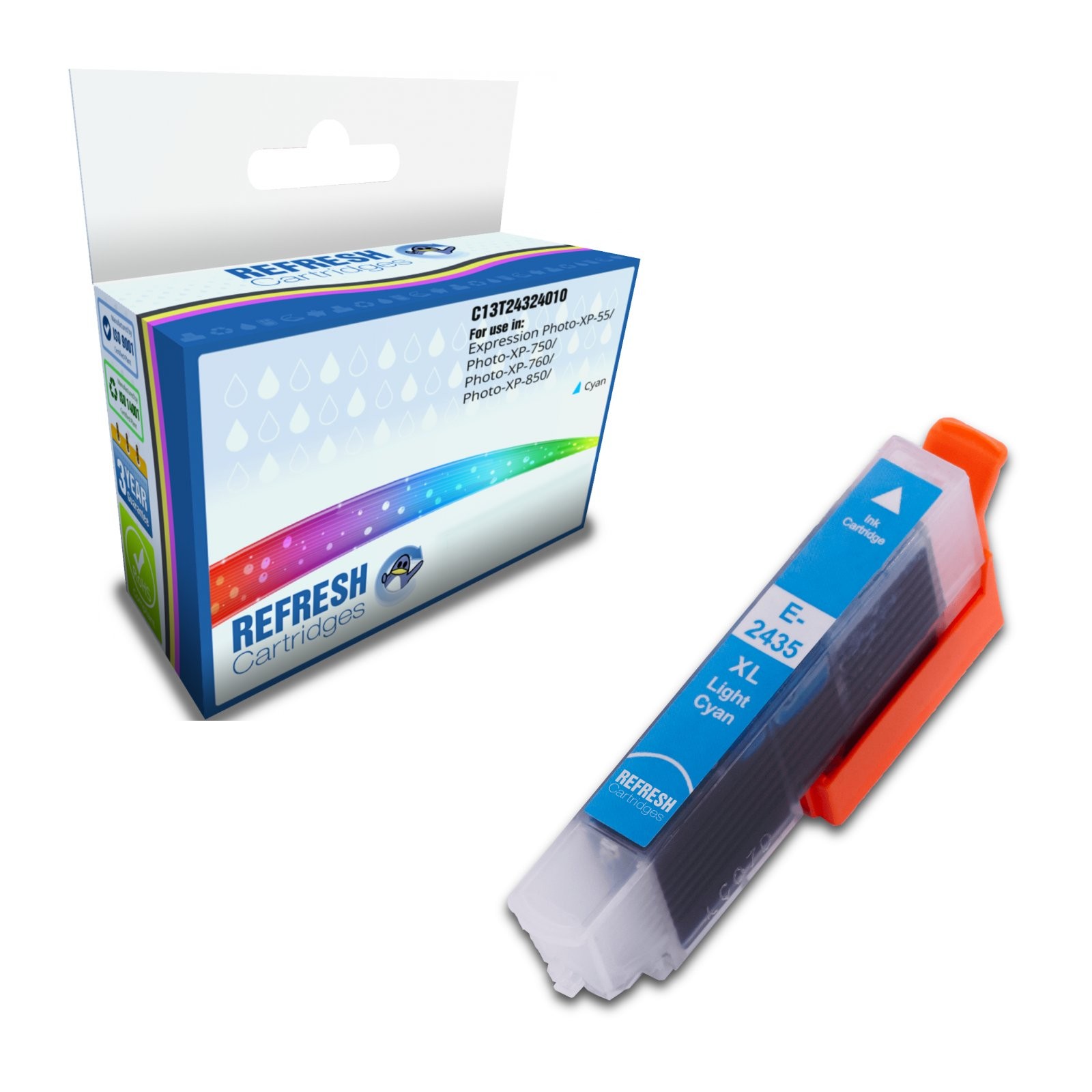 Refresh Cartridges Cyan 24XL Ink Compatible With Epson Printers
