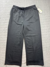 All in Motion Womens Large Black Airy Sleek Wide Leg Sweatpants