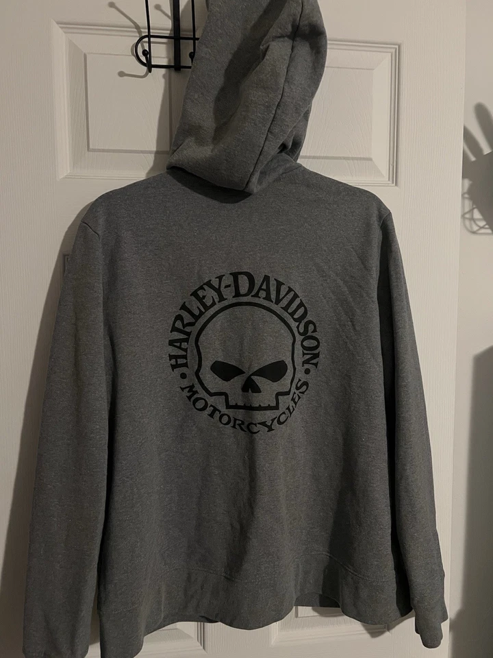 Толстовка на молнии Harley Davidson серая с логотипом Willie G размер XL - Изображение 2 из 4