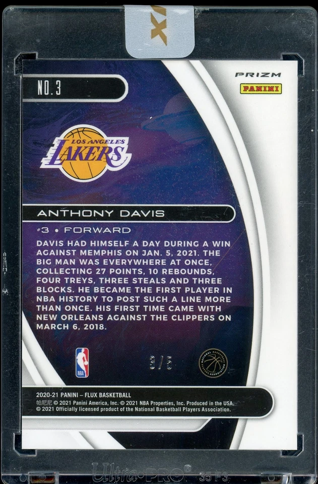 2020-21 Panini Flux Titan ANTHONY DAVIS #3 Titan Gold Prizm /5 - Sealed - Image 2 of 2