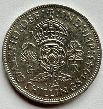 1943 King George VI .500 Silver Florin/Two Shillings.  VERY GOOD CONDITION.