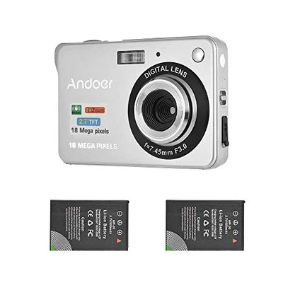 ANDOER Digital Camera With 1Pcs Rechargeable Batteries 1080P 48M Hd 8X Digital