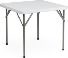 Flash Furniture Elon 2.85' Square Plastic Folding Event Table for Indoor/Outd...
