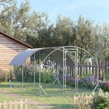 AllMyPets Recinto per Galline in Metallo Galvanizzato 280x380x197 cm Argento