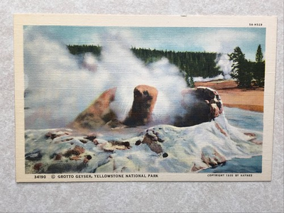 #ad O328 Vintage Postcard Grotto Geyser Yellowstone National Park Wyoming WY $4.99