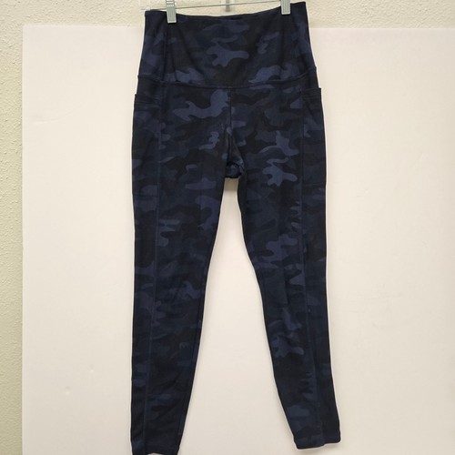 Danskin Womens Navy Blue Camo High Rise Leggings Side Pockets Size M 9670