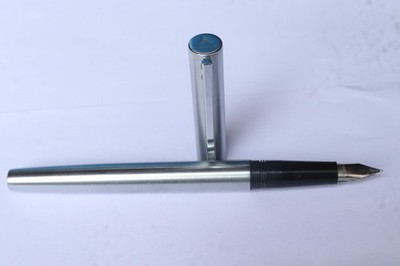 Vintage Camlin Unique Füllfederhalter Metall Chromgehäuse feine Feder Indien