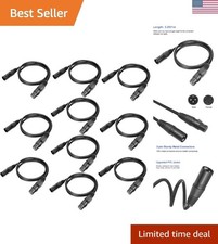 High-Quality 3.2ft DMX Cables - 10PCS Pack, Perfect for Stage Lighting Functions