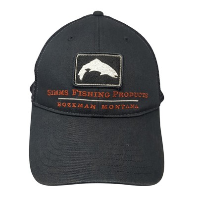 Simms Fishing Products Snapback Trucker Hat Black One Size Adjustable Mesh Back