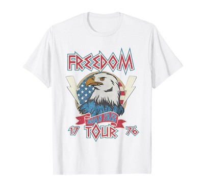 4th of July Born Free Eagle Freedom Tour 1776 Rock Men Women T-Shirt