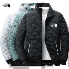 Men's Jacket Warm Winter Coat Quilted Bomber Jacket Windproof Insulated Casual