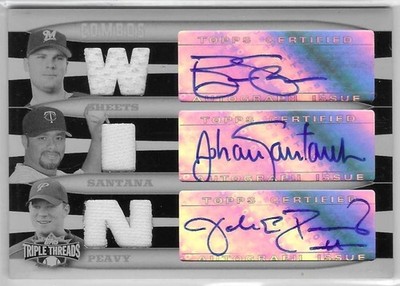 BEN SHEETS JOHAN SANTANA JAKE PEAVY 2006 Topps White Whale PP #1 of only 1!  