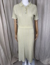 Mango striped rib knit sparkly midi dress S