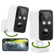 Security Cameras Wireless Outdoor 180  Pan Rotate 2K Color Night Vision Camer...