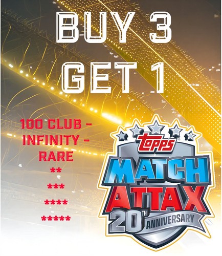 Match Attaxx Rarest Card TOPPS MATCH ATTAX 2026/27 - 20th Anniversary RARE Cards - INFINITY, 100 ...