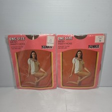 Lot Of 2 New Vintage 70s Yankee One Size Mesh Panty Hose Spice Color