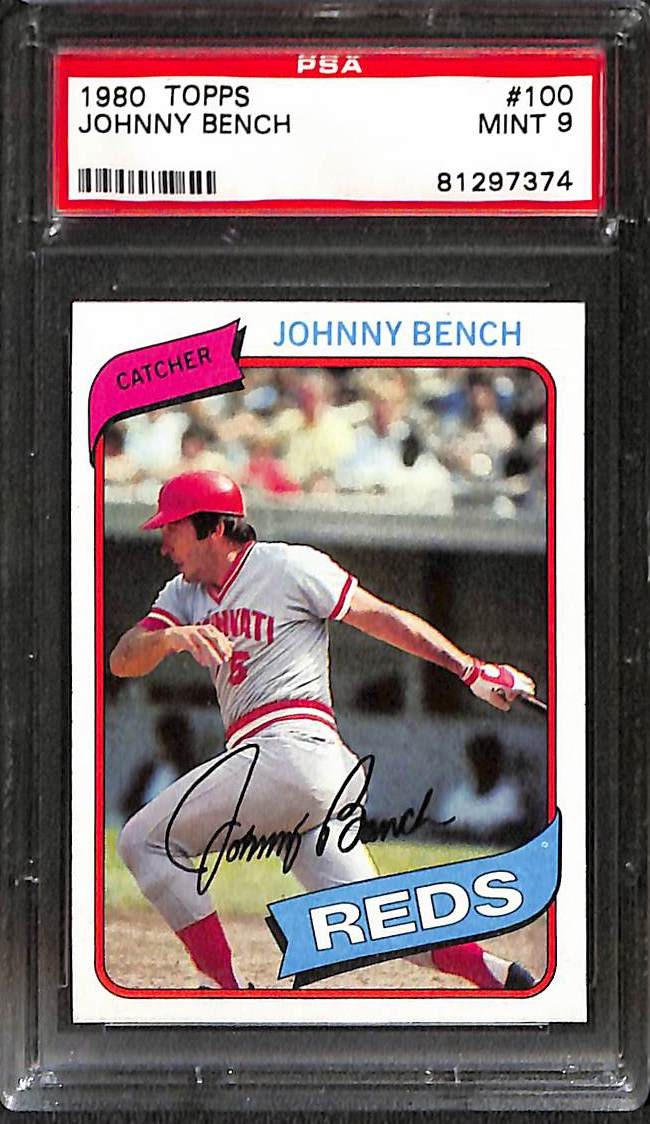 1980 TOPPS #100 JOHNNY BENCH PSA 9 Mint 81297374