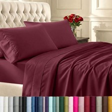 Full Size Bed Sheets Set - Soft 400 Thread Count Sateen, Natural 100 Cotton ...