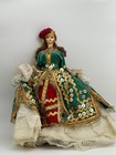 Greek folk costume doll 13" no stand sequins green & red velvet dree fez cap  — photo 3