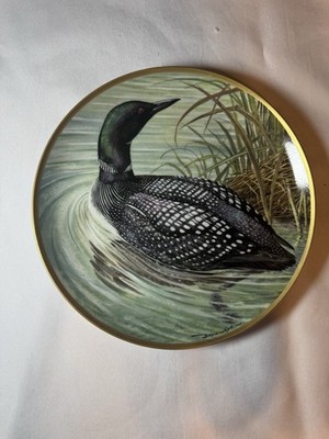 Franklin Porcelain Water Birds Collector Plate Great Northern Diver LE Vintage