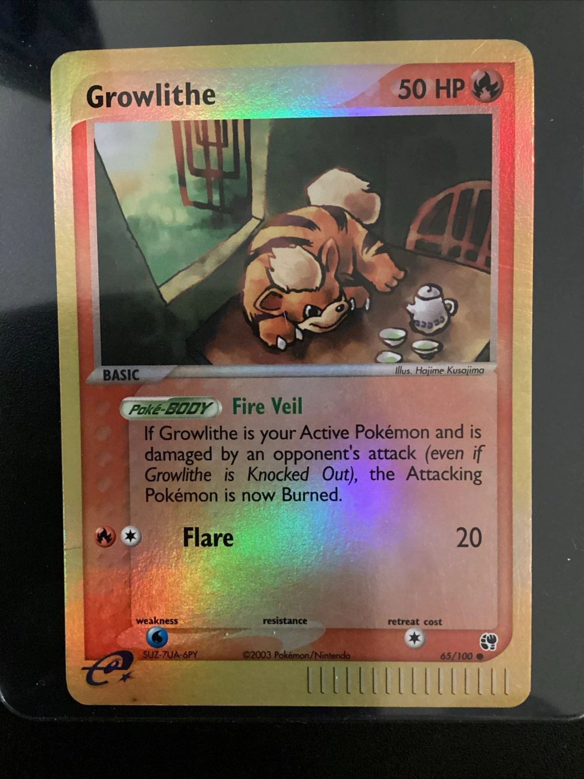 GROWLITHE 65/100 Reverse Holo EX Sandstorm Pokemon Card E Series 2003 Vintage NM