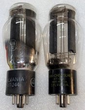 Pair Sylvania VT-244 5U4G Hanging Filament Rectifier Tubes  Amplitrex Strong