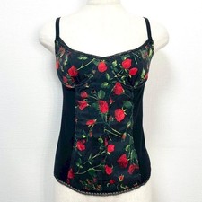 D&G Dolce & Gabbana Rose Floral Corset Camisole Bustier Top IT 40 Rare Y2K