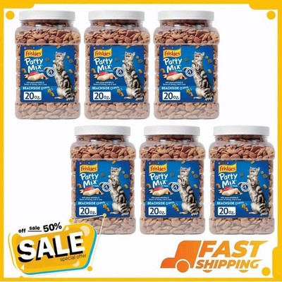 ( 6 Pack ) Purina Friskies Cat Treats, Party Mix Beachside Crunch, 20 oz.