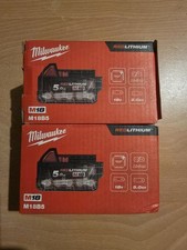 Milwaukee M18b5 X2 18v Red Lithium-ion Battery 5.0 Ah Genuine Brand New