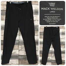 Mack Weldon Sweatpants Joggers Men’s L Black Tapered (Inseam 29.5) Drawstring