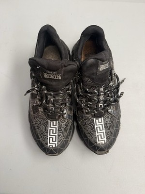 Versace Trigreca Low-Top Sneakers Black Topographic Print   Size EU 44 / US 11