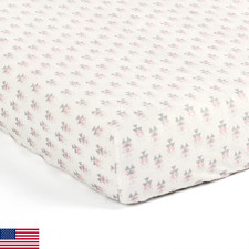 Lush Decor Baby Elephant Stripe Geo Soft Plush Fitted Crib Sheet, 52"x 28"x 9"