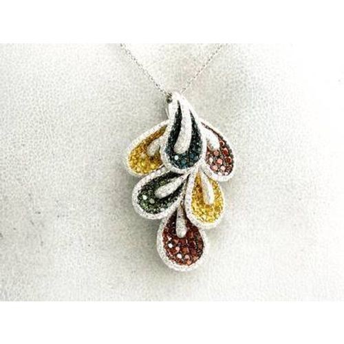 LeVian 14K White Gold Pendant Necklace Jewelry for Women with 2.33 Carat Diamond