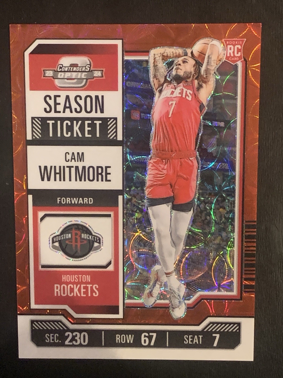 2023-24 Panini Contenders Optic Season Ticket Cam Whitmore International Red