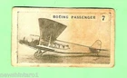 1920s ALLEN'S CONFECTIONERY AEROPLANE CARD #7  BOEING PASSENGER